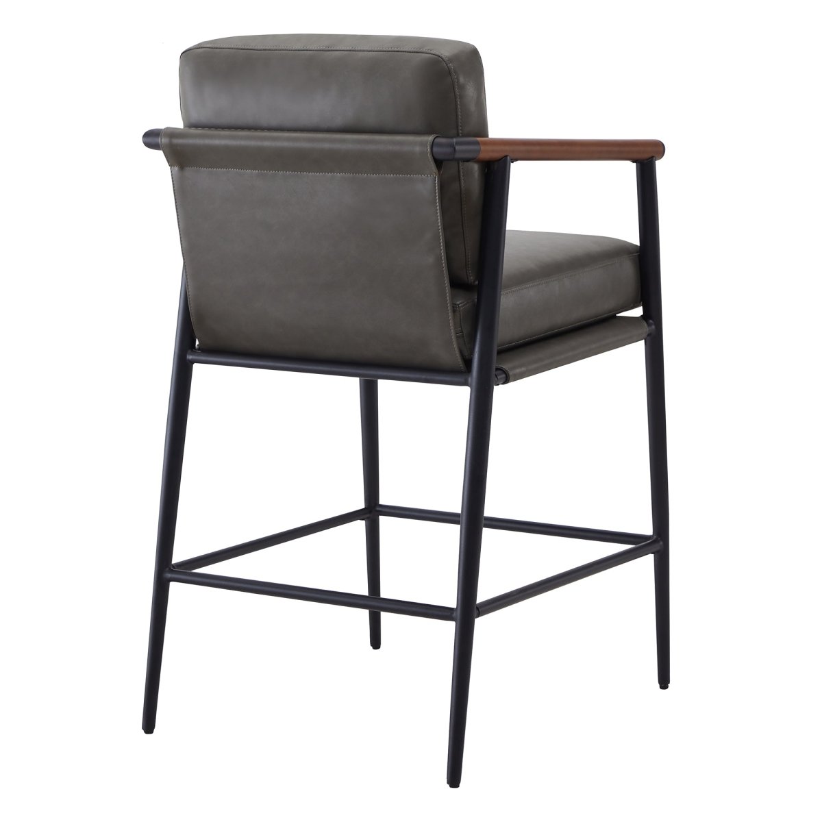 Counter Stool with Sleek Metal Legs and Upholstered Seat