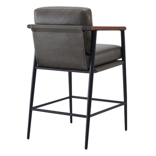 Counter Stool with Sleek Metal Legs and Upholstered Seat