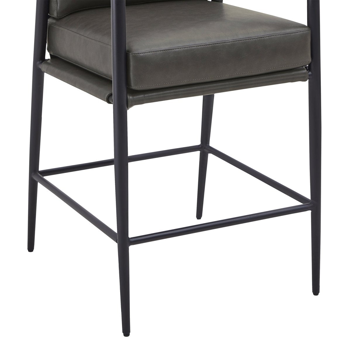 Counter Stool with Sleek Metal Legs and Upholstered Seat
