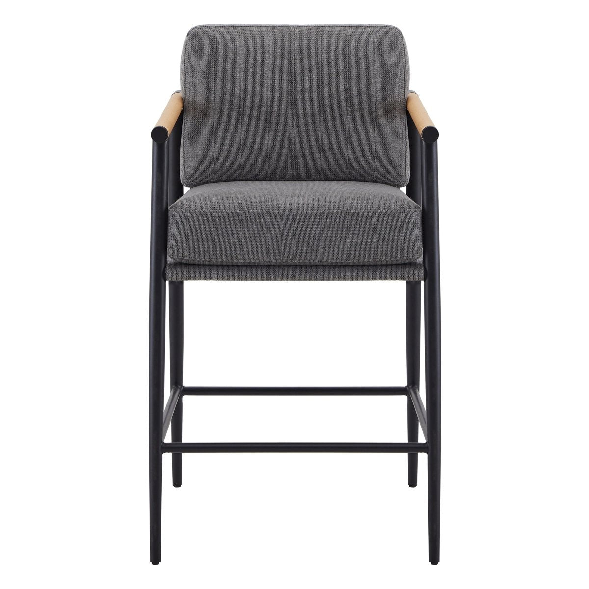 Counter Stool with Sleek Metal Legs and Upholstered Seat