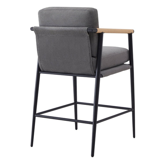 Counter Stool with Sleek Metal Legs and Upholstered Seat