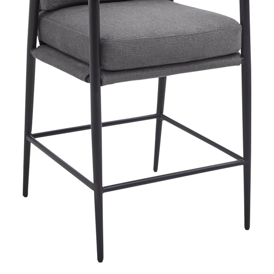 Counter Stool with Sleek Metal Legs and Upholstered Seat