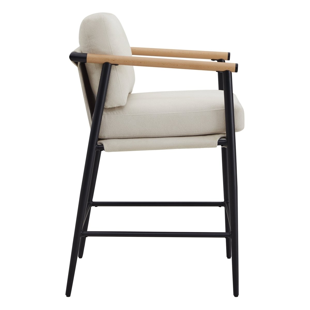 Counter Stool with Sleek Metal Legs and Upholstered Seat
