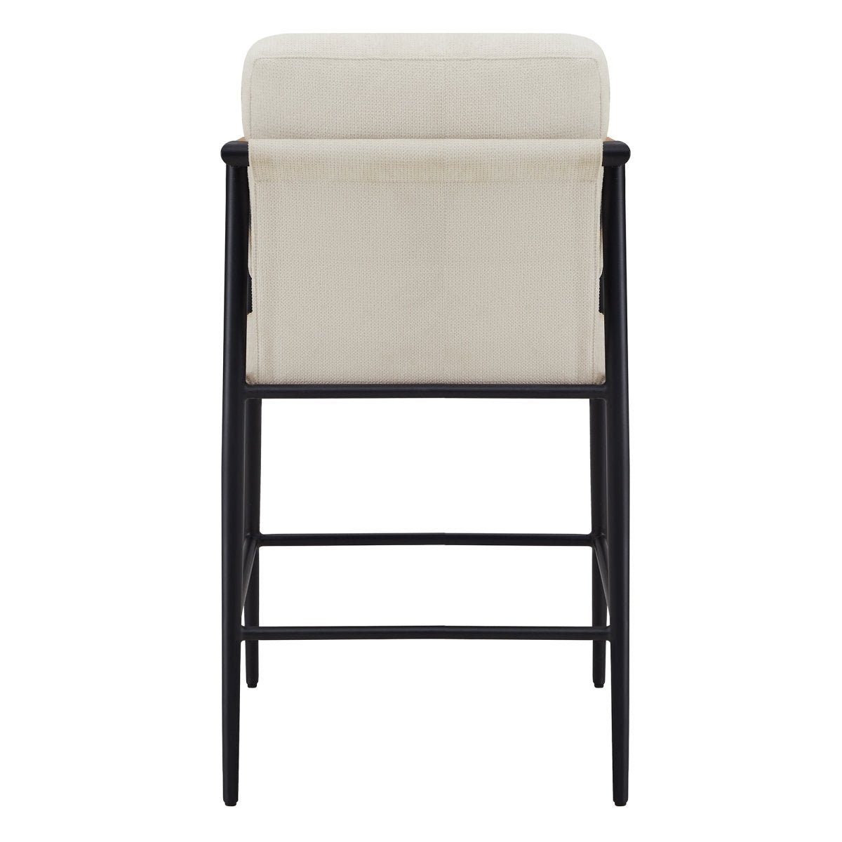 Counter Stool with Sleek Metal Legs and Upholstered Seat