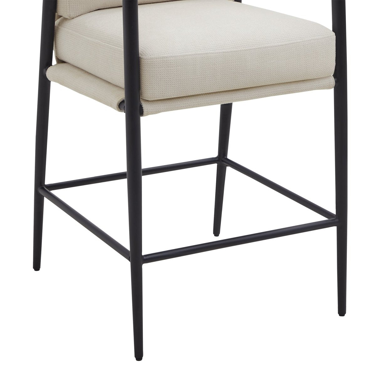 Counter Stool with Sleek Metal Legs and Upholstered Seat