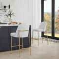 Counter Stools with Metal Base and Comfortable Backrest