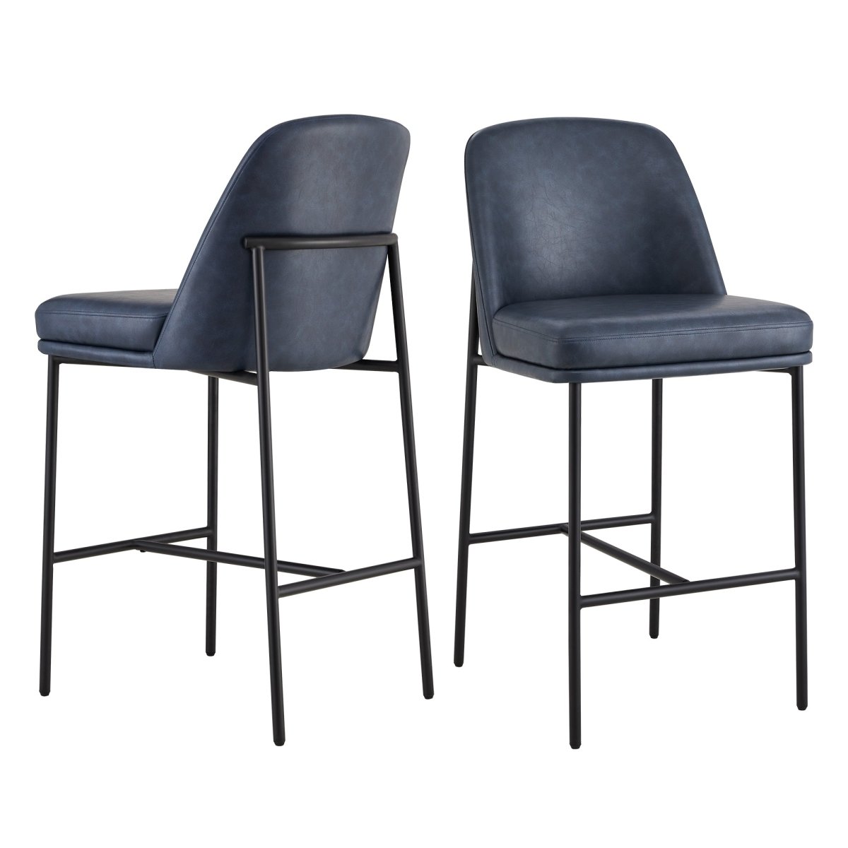Counter Stools with Metal Base and Comfortable Backrest