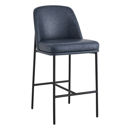 Counter Stools with Metal Base and Comfortable Backrest