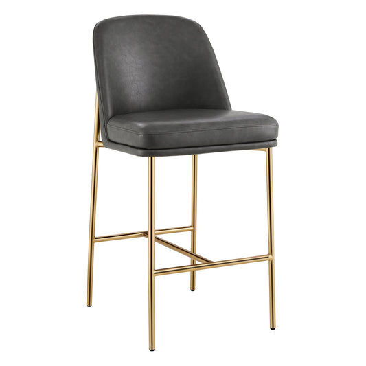 Counter Stools with Metal Base and Comfortable Backrest