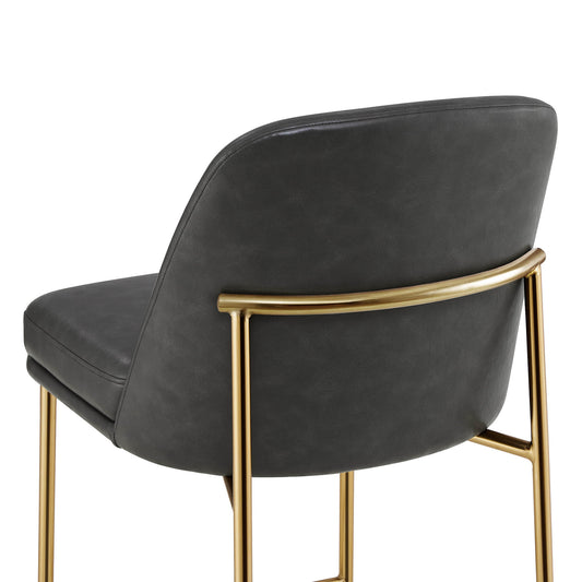 Counter Stools with Metal Base and Comfortable Backrest