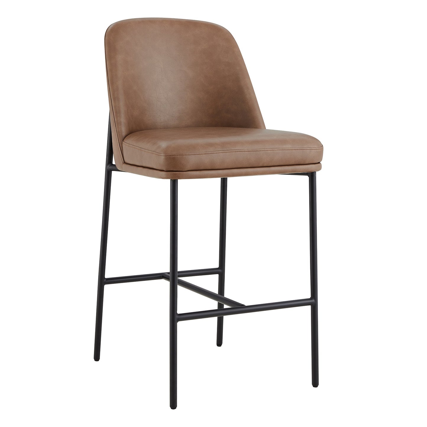 Counter Stools with Metal Base and Comfortable Backrest