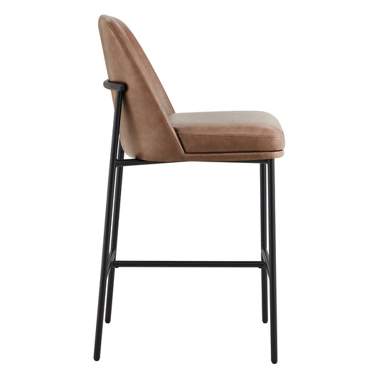 Counter Stools with Metal Base and Comfortable Backrest