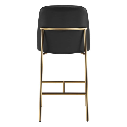Counter Stools with Metal Base and Comfortable Backrest