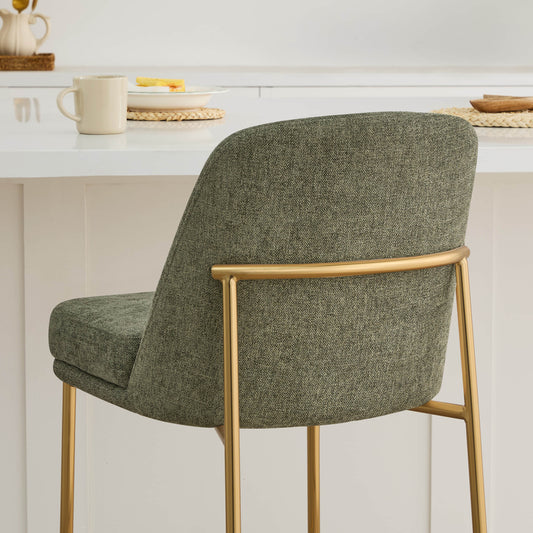 Counter Stools with Metal Base and Comfortable Backrest
