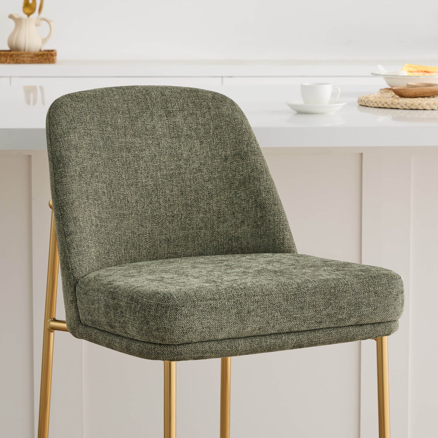 Counter Stools with Metal Base and Comfortable Backrest