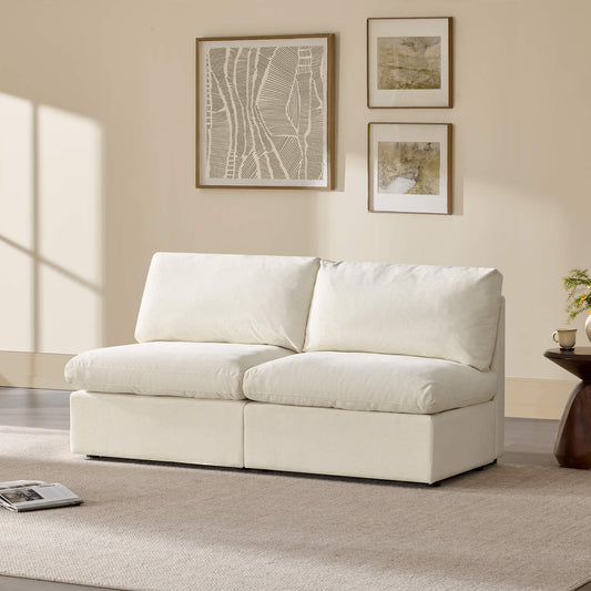Cozy Chenille Armless Chair with Modern Design