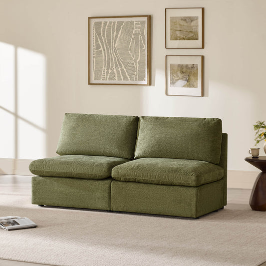 Cozy Chenille Armless Chair with Modern Design