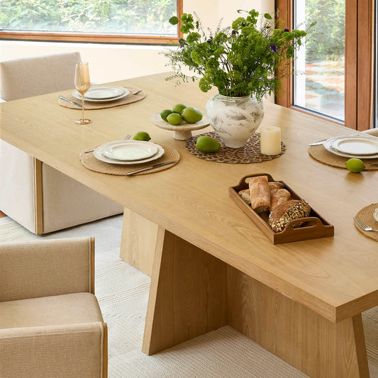 Cross Pedestal Dining Table in Solid Wood