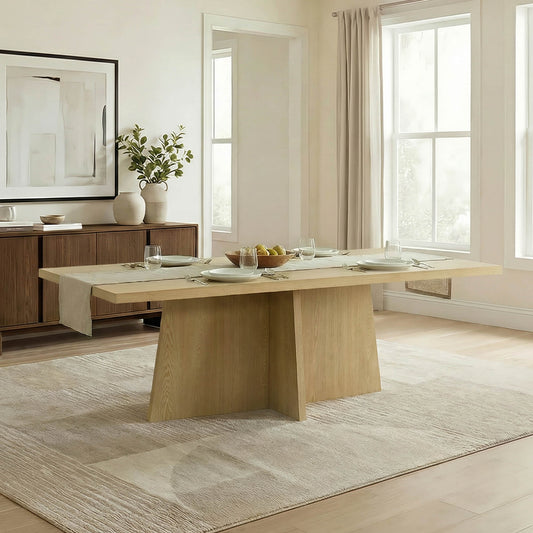 Cross Pedestal Dining Table in Solid Wood