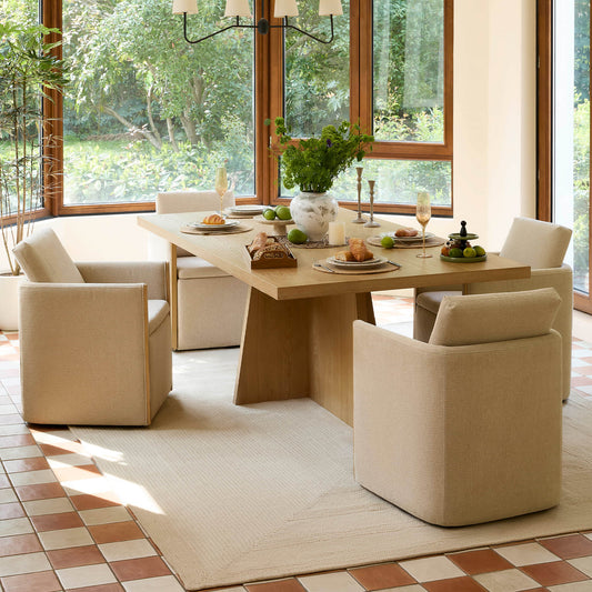 Cross Pedestal Dining Table in Solid Wood