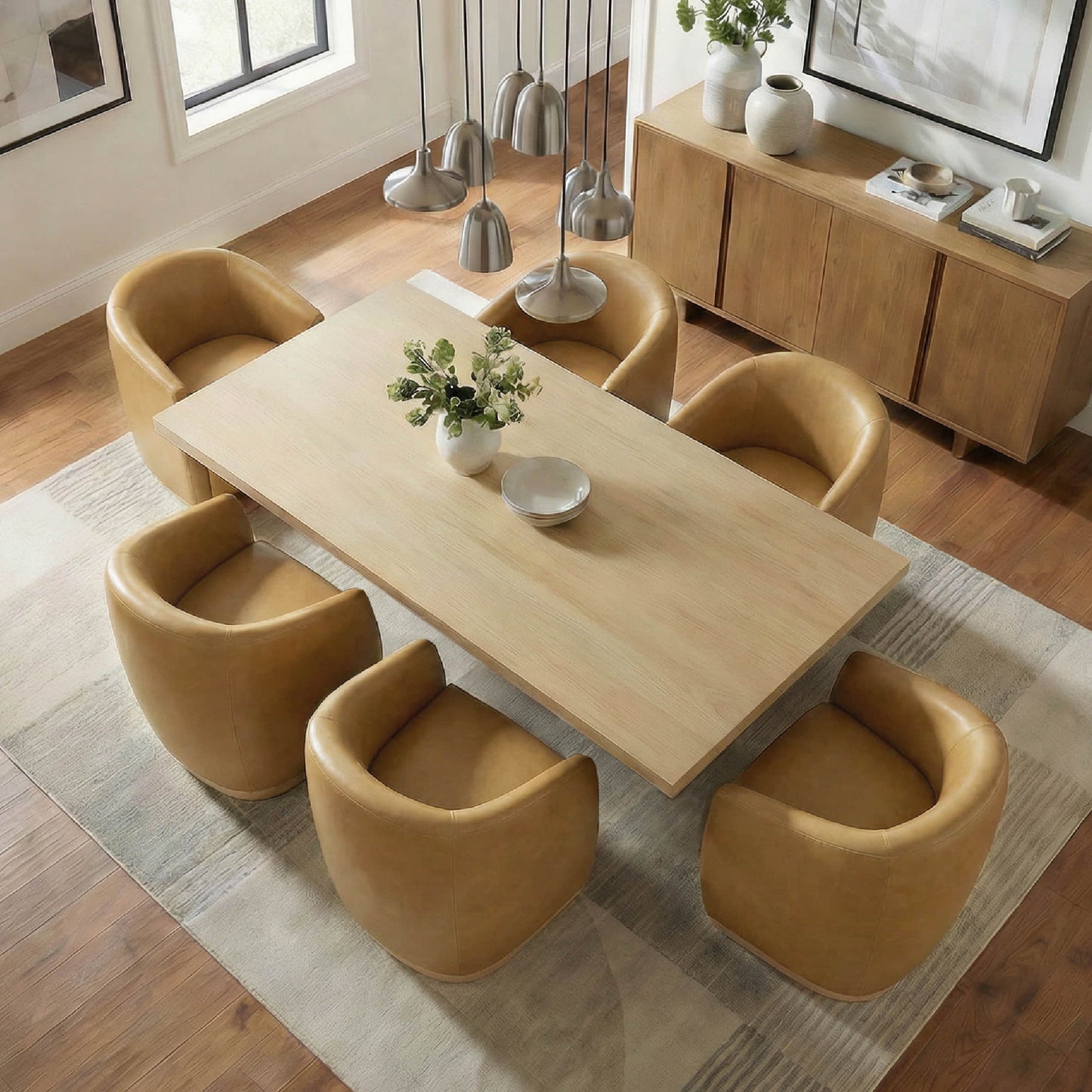 Cross Pedestal Dining Table in Solid Wood