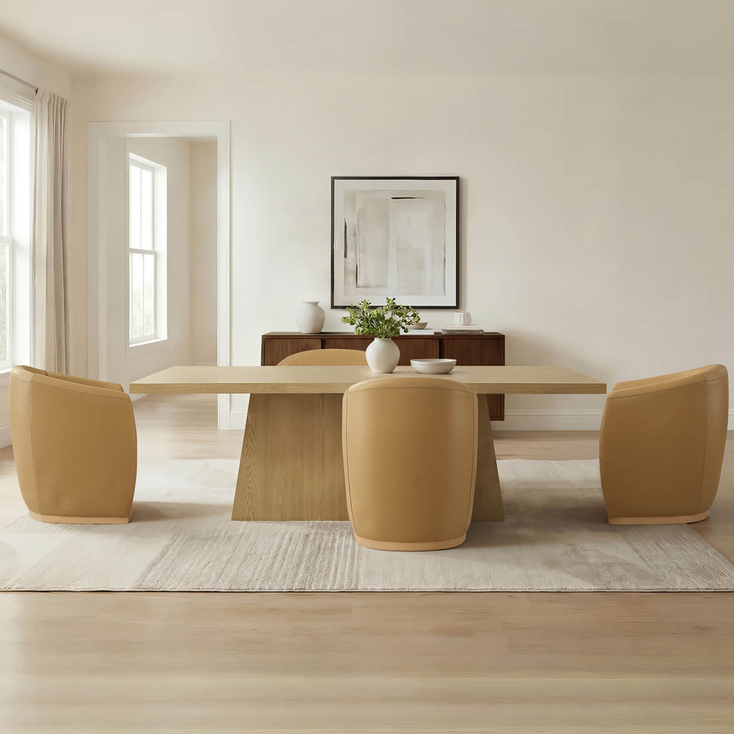 Cross Pedestal Dining Table in Solid Wood