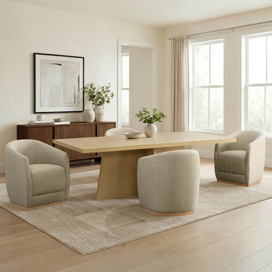 Cross Pedestal Dining Table in Solid Wood