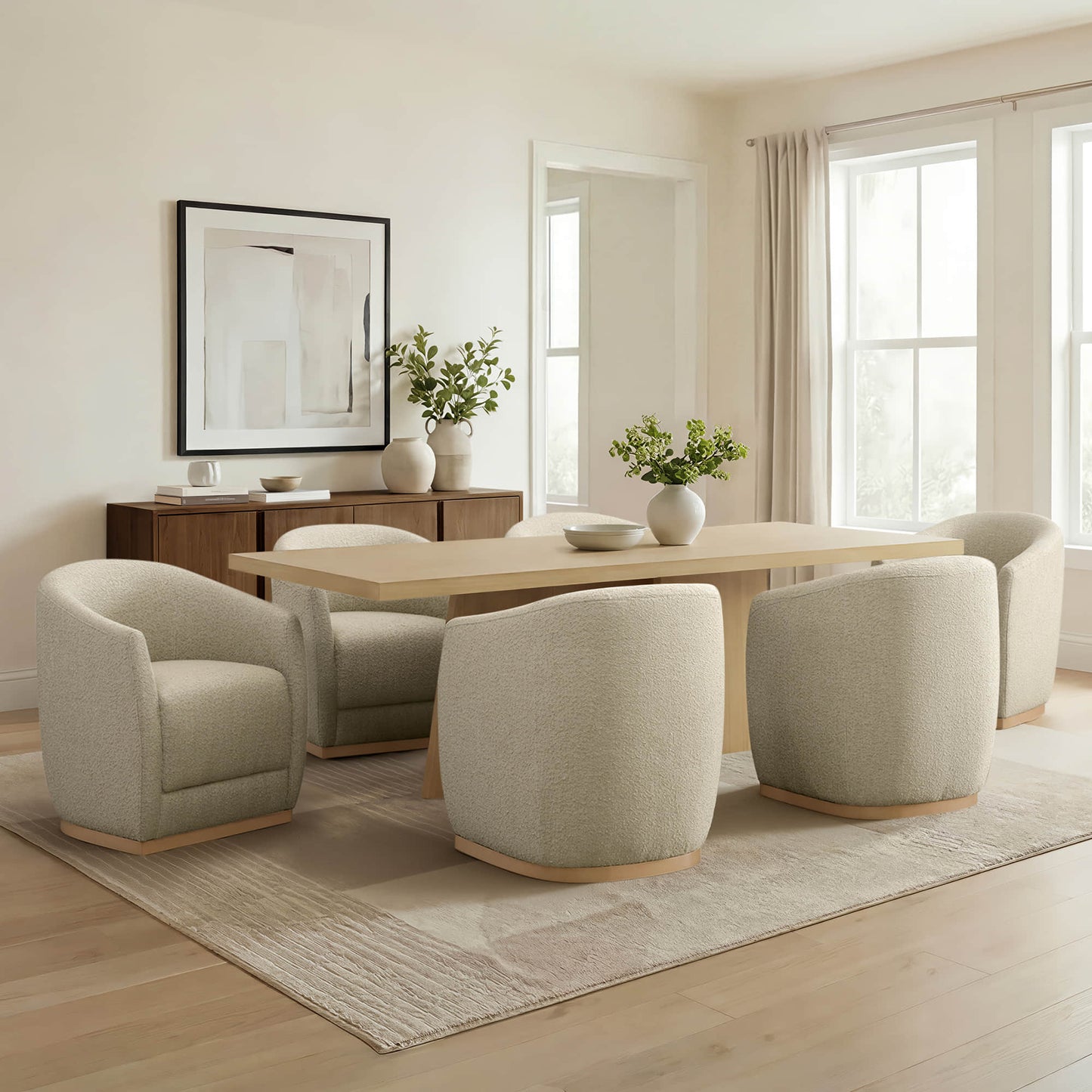 Cross Pedestal Dining Table in Solid Wood