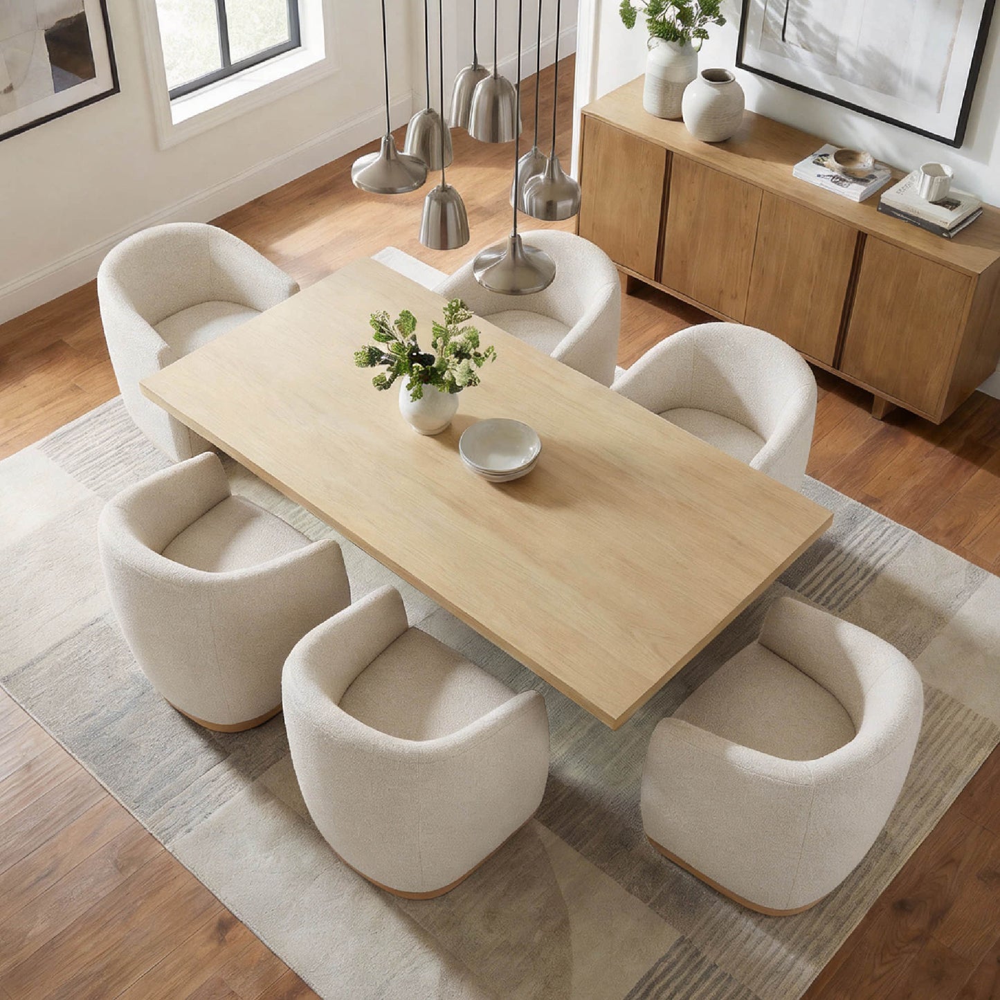 Cross Pedestal Dining Table in Solid Wood