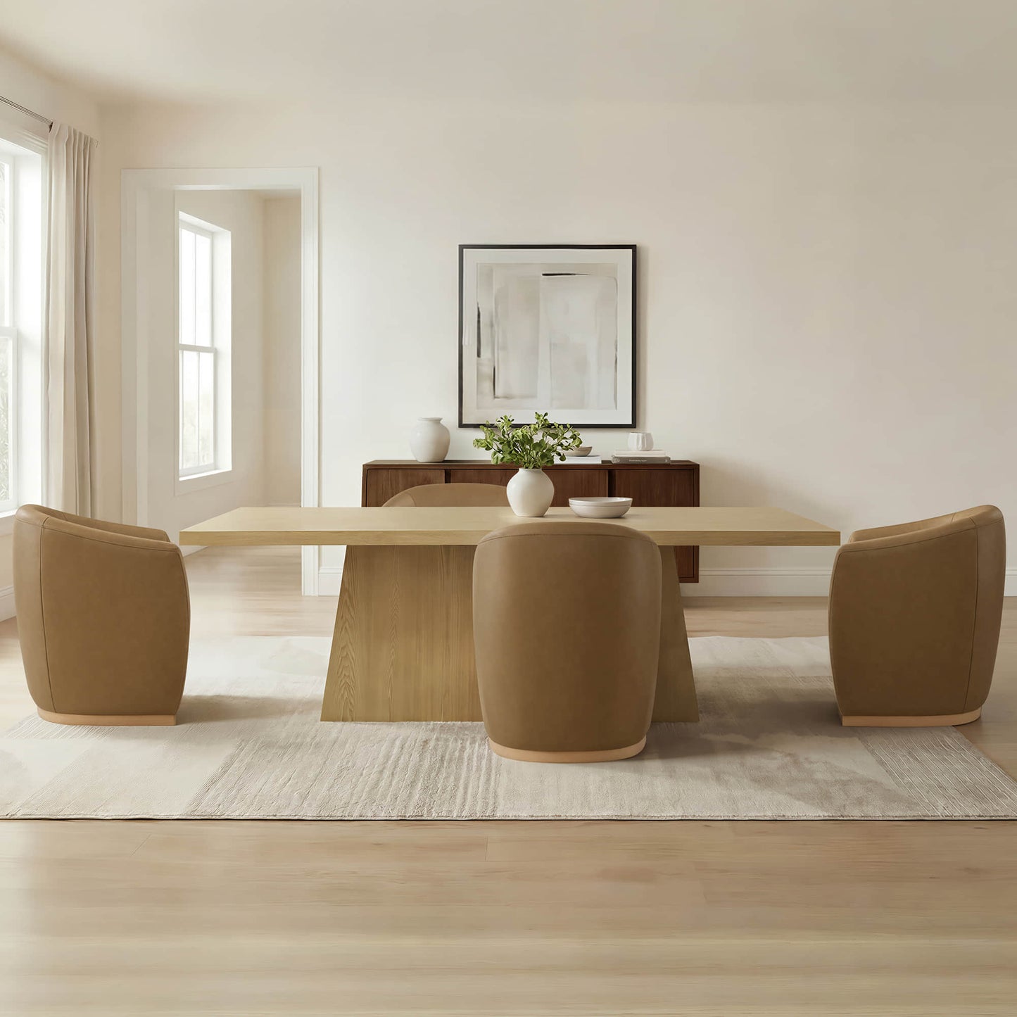 Cross Pedestal Dining Table in Solid Wood