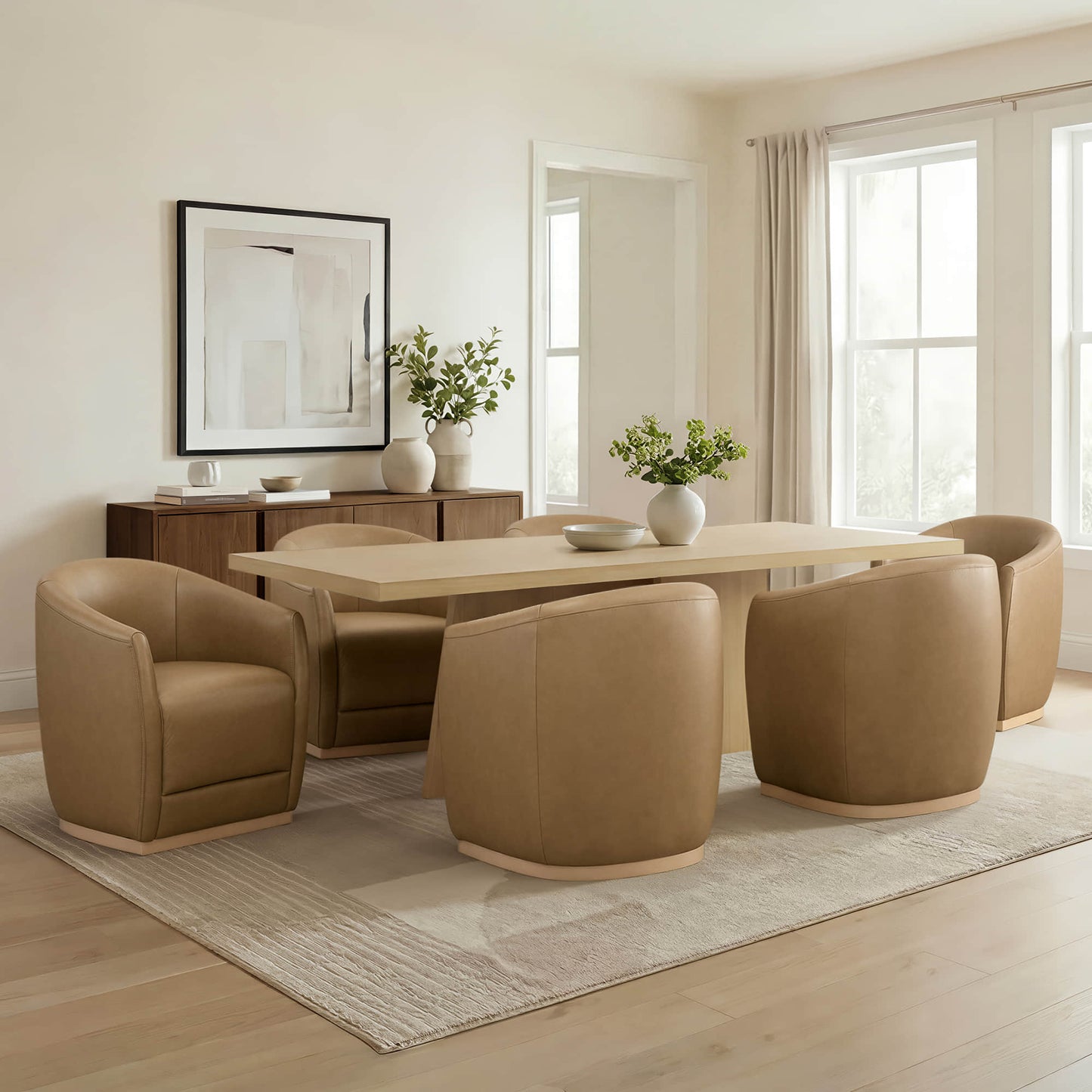 Cross Pedestal Dining Table in Solid Wood