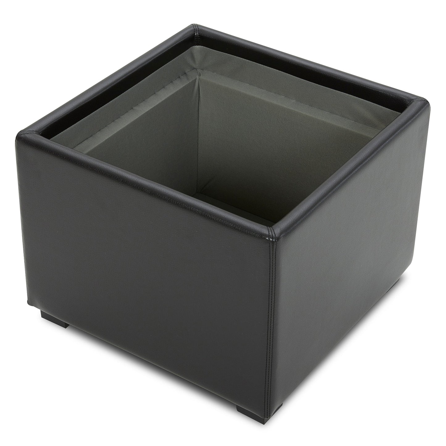 Cube Storage Ottoman in Fabric and Leather Blend