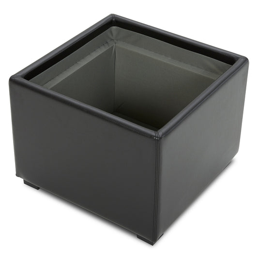 Cube Storage Ottoman in Fabric and Leather Blend