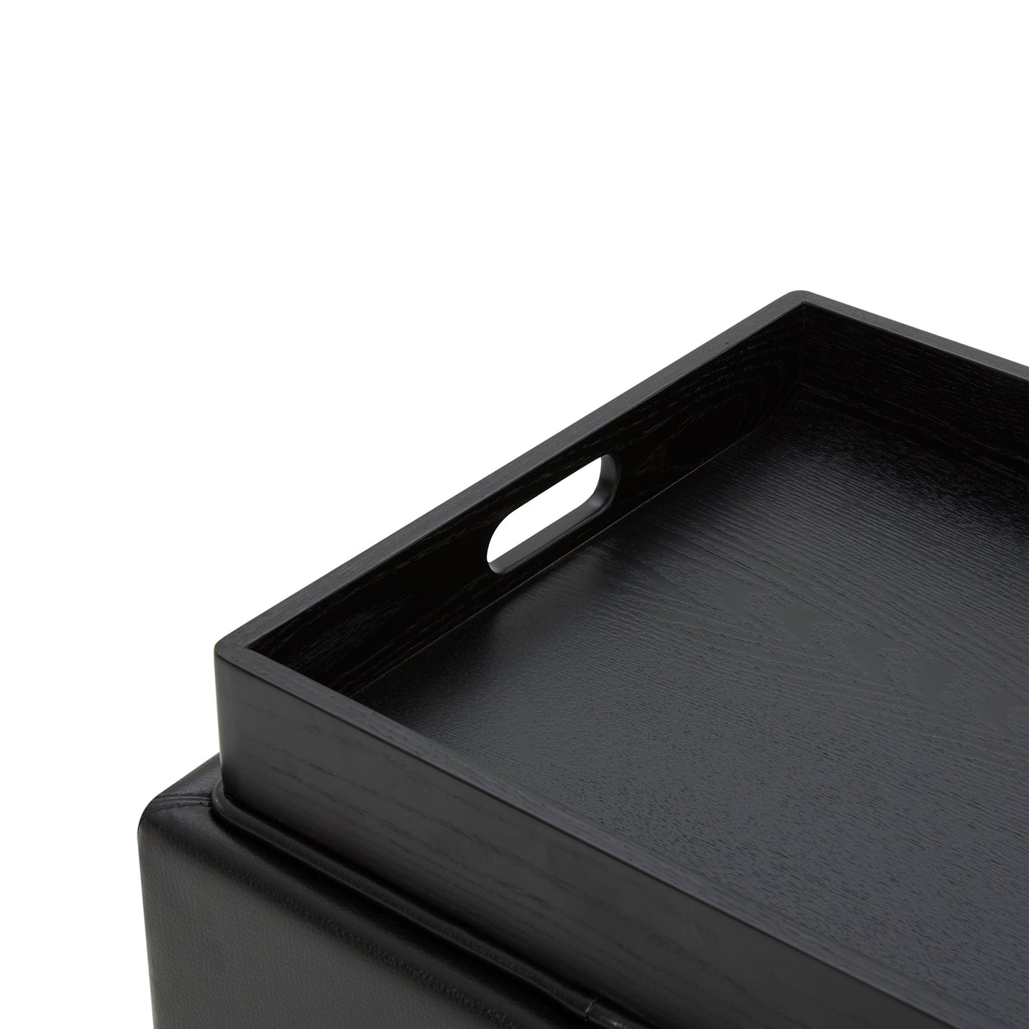 Cube Storage Ottoman in Fabric and Leather Blend