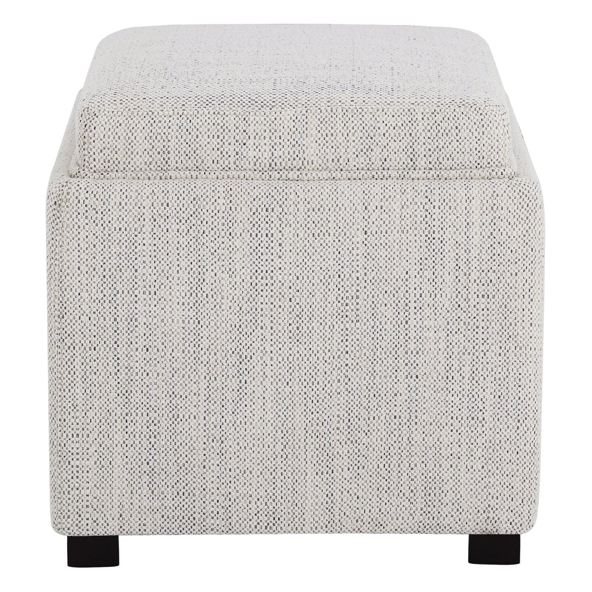 Cube Storage Ottoman in Fabric and Leather Blend