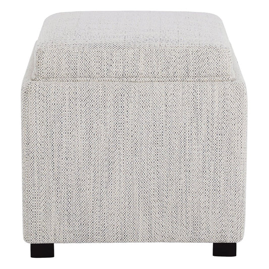 Cube Storage Ottoman in Fabric and Leather Blend