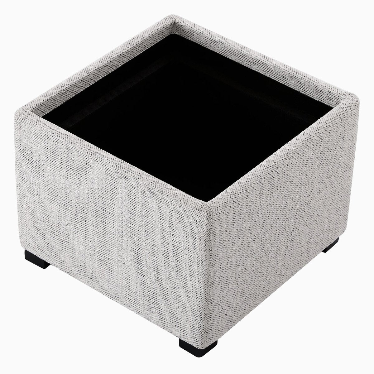 Cube Storage Ottoman in Fabric and Leather Blend