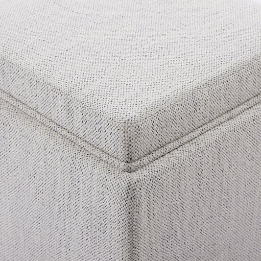 Cube Storage Ottoman in Fabric and Leather Blend