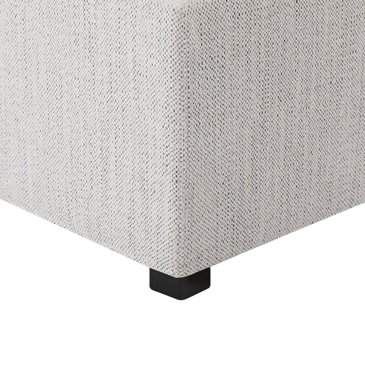Cube Storage Ottoman in Fabric and Leather Blend