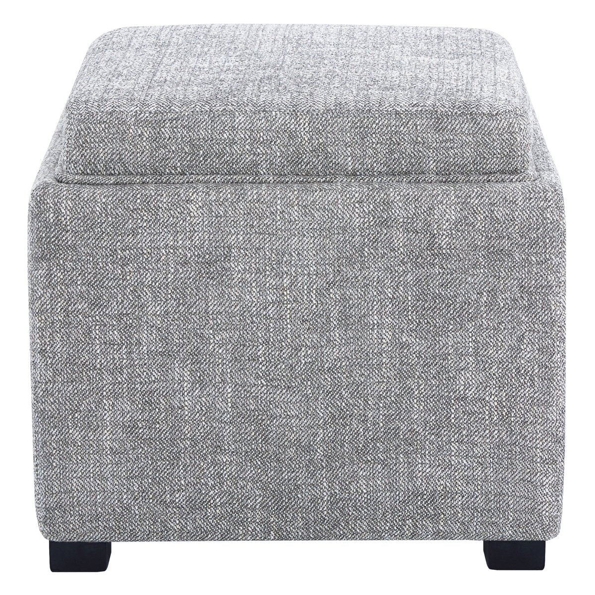 Cube Storage Ottoman in Fabric and Leather Blend