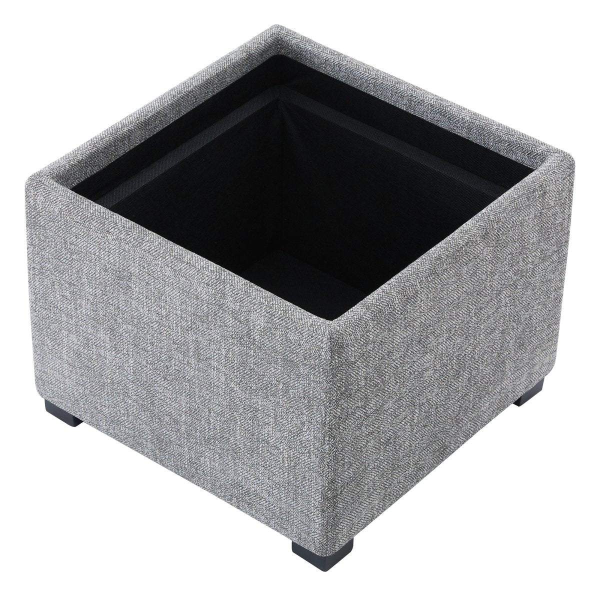 Cube Storage Ottoman in Fabric and Leather Blend