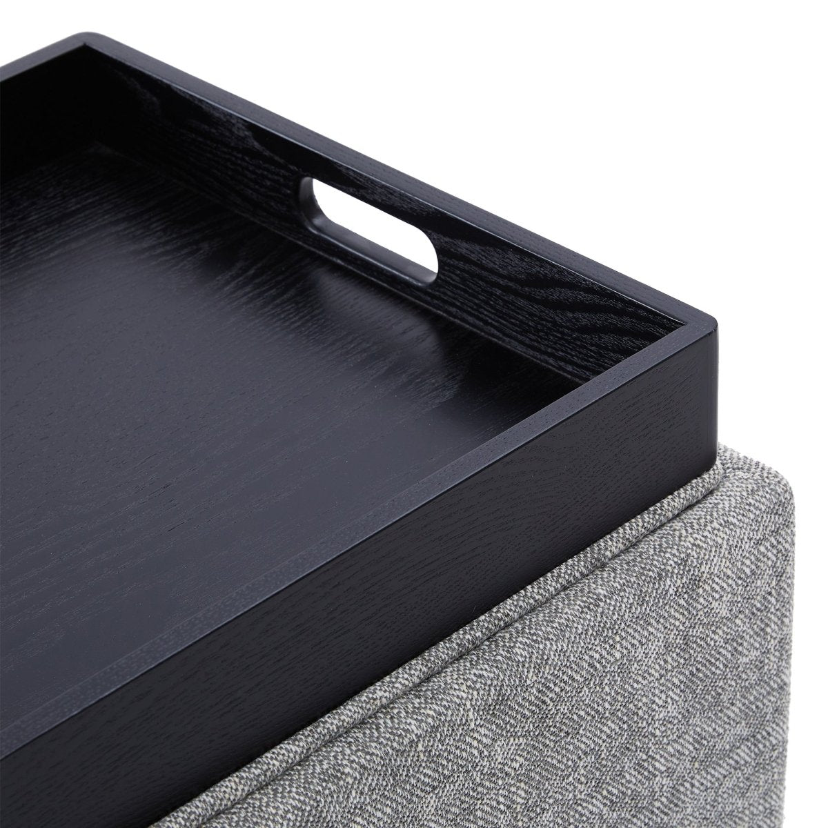 Cube Storage Ottoman in Fabric and Leather Blend