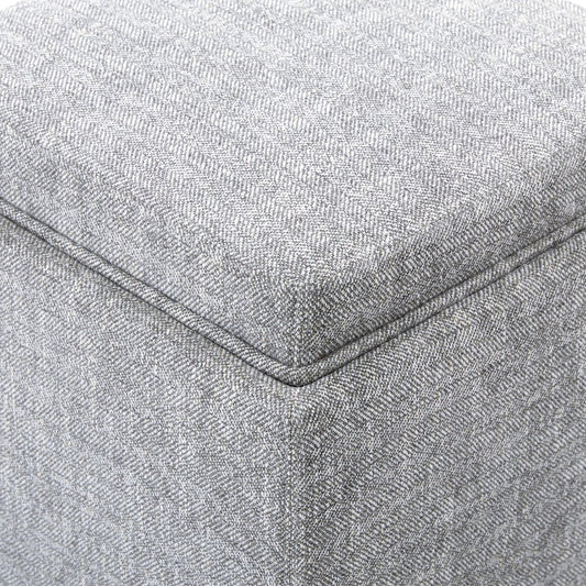 Cube Storage Ottoman in Fabric and Leather Blend