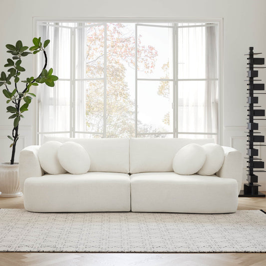 Curved 2-Seat Modular Sofa with Generous Dimensions