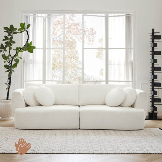 Curved 2-Seat Modular Sofa with Generous Dimensions