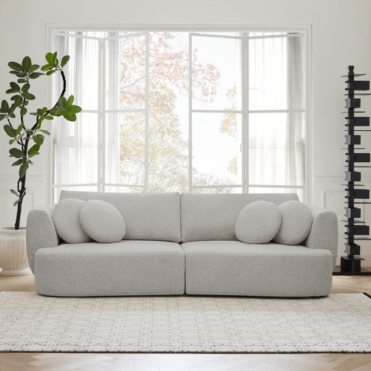Curved 2-Seat Modular Sofa with Generous Dimensions