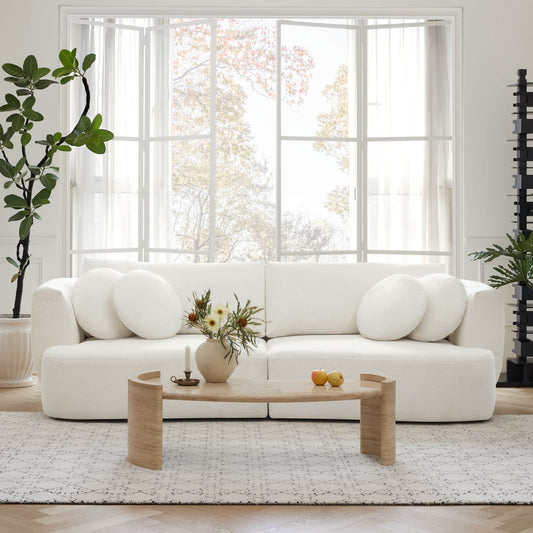 Curved 2-Seat Modular Sofa with Generous Dimensions