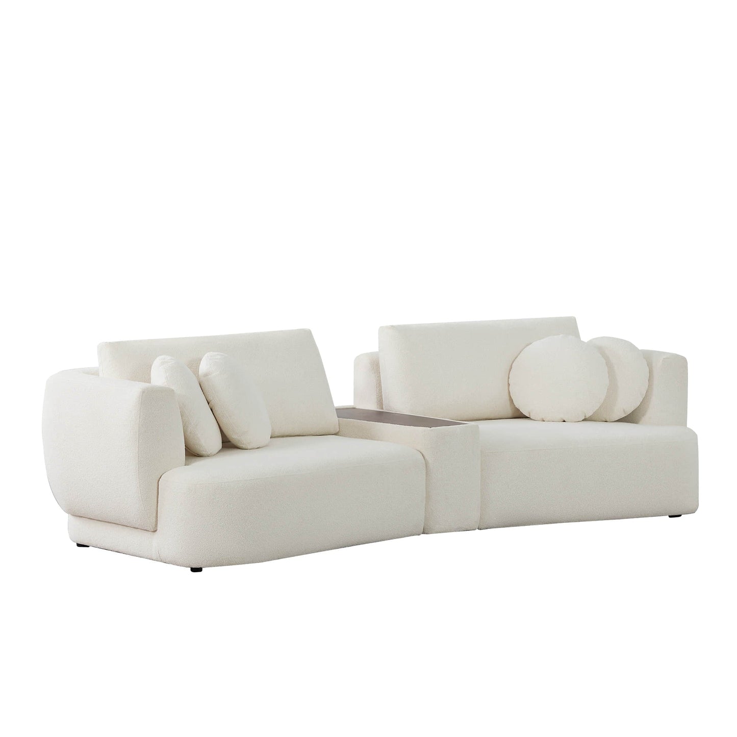 Curved 2-Seat Modular Sofa with Generous Dimensions
