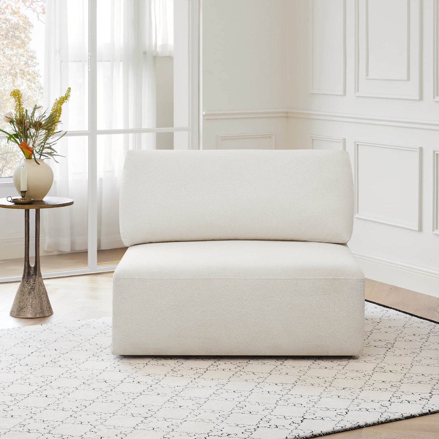 Curved 2-Seat Modular Sofa with Generous Dimensions