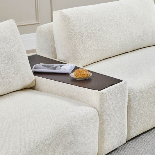 Curved 2-Seat Modular Sofa with Generous Dimensions